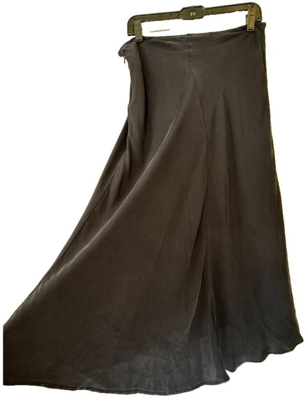 Theory 100% Silk Maity Modern Flowy Black Midi Maxi Lined Skirt sz 6 Witchy Goth